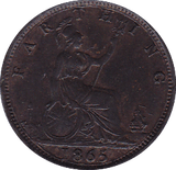 1865 FARTHING ( UNC ) - Farthing - Cambridgeshire Coins