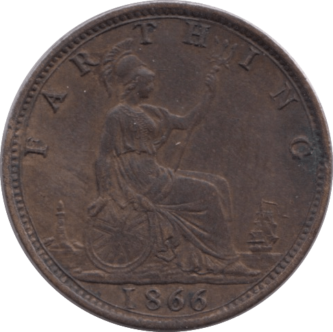 1866 FARTHING ( AUNC ) - Farthing - Cambridgeshire Coins