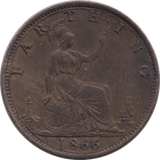 1866 FARTHING ( AUNC ) - Farthing - Cambridgeshire Coins