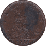 1866 FARTHING ( AUNC ) - Farthing - Cambridgeshire Coins