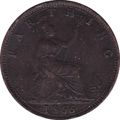 1866 FARTHING ( EF ) - Farthing - Cambridgeshire Coins