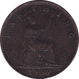 1866 FARTHING ( EF ) - Farthing - Cambridgeshire Coins