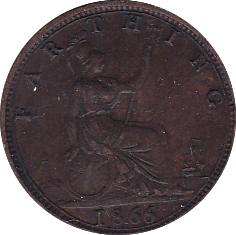 1866 FARTHING ( UNC ) - Farthing - Cambridgeshire Coins