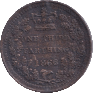 1866 ONE THIRD FARTHING ( GVF ) - One Third Farthing - Cambridgeshire Coins