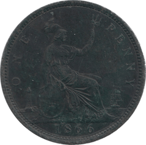 1866 PENNY ( EF ) 1 - Penny - Cambridgeshire Coins