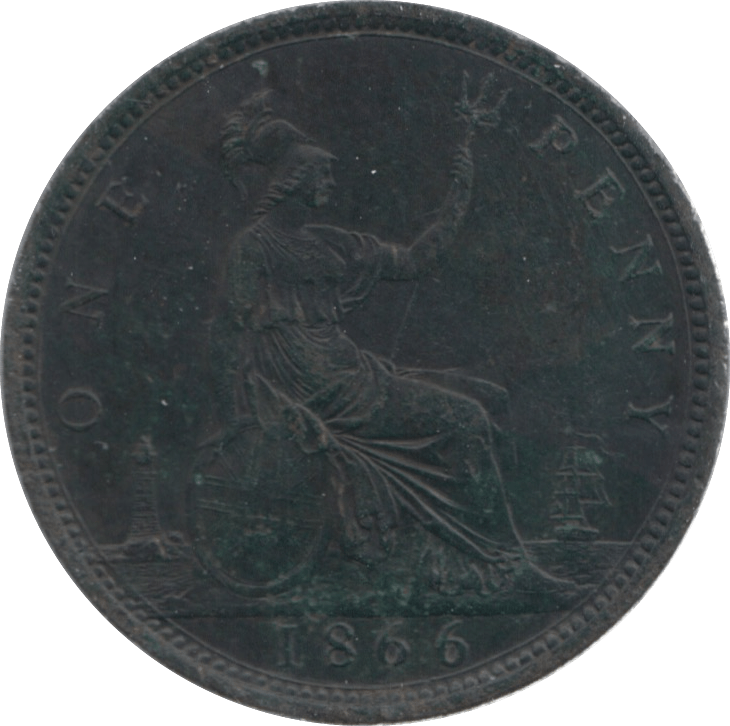 1866 PENNY ( EF ) 1 - Penny - Cambridgeshire Coins