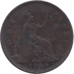 1866 PENNY ( GVF ) 7 - Penny - Cambridgeshire Coins