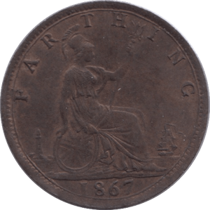 1867 FARTHING ( EF ) - Farthing - Cambridgeshire Coins