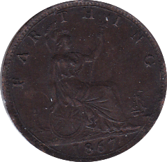 1867 FARTHING ( EF ) - Farthing - Cambridgeshire Coins