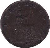 1867 FARTHING ( EF ) - Farthing - Cambridgeshire Coins