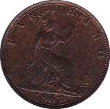 1867 FARTHING ( UNC ) - Farthing - Cambridgeshire Coins