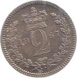 1867 MAUNDY TWOPENCE ( UNC ) - Maundy Coins - Cambridgeshire Coins