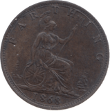 1868 FARTHING ( AUNC ) 23 - Farthing - Cambridgeshire Coins