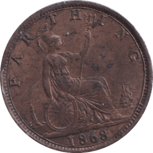 1868 FARTHING ( AUNC ) - Farthing - Cambridgeshire Coins