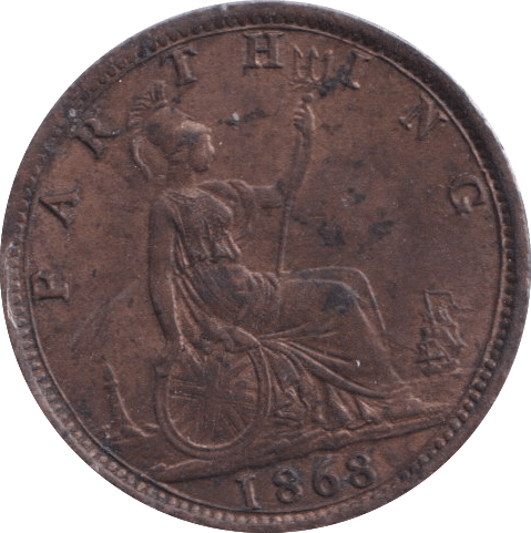 1868 FARTHING ( AUNC ) - Farthing - Cambridgeshire Coins