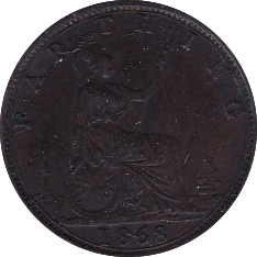 1868 FARTHING ( EF ) B - Farthing - Cambridgeshire Coins