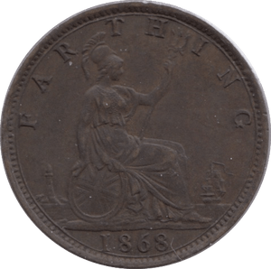 1868 FARTHING ( EF ) - Farthing - Cambridgeshire Coins