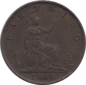 1868 FARTHING ( GVF ) - Farthing - Cambridgeshire Coins