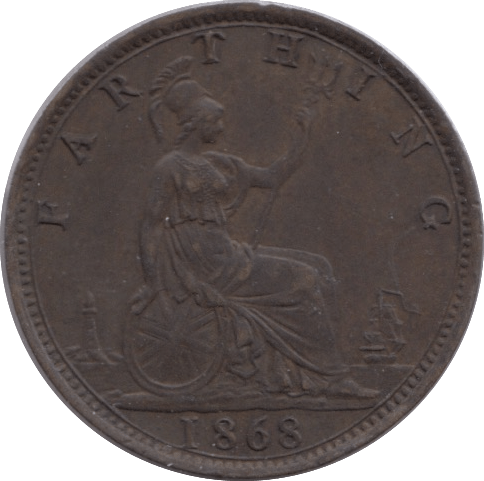 1868 FARTHING ( GVF ) - Farthing - Cambridgeshire Coins