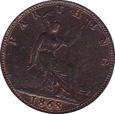 1868 FARTHING ( UNC ) - Farthing - Cambridgeshire Coins