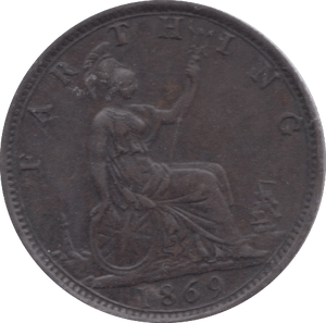 1869 FARTHING ( AUNC ) 23 - Farthing - Cambridgeshire Coins