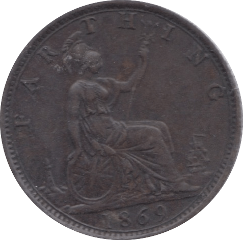 1869 FARTHING ( AUNC ) 23 - Farthing - Cambridgeshire Coins