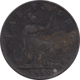 1869 FARTHING ( GVF ) 1 - Farthing - Cambridgeshire Coins