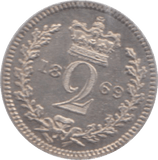 1869 MAUNDY TWOPENCE ( UNC ) - Maundy Coins - Cambridgeshire Coins