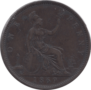 1869 PENNY ( GVF ) - Penny - Cambridgeshire Coins