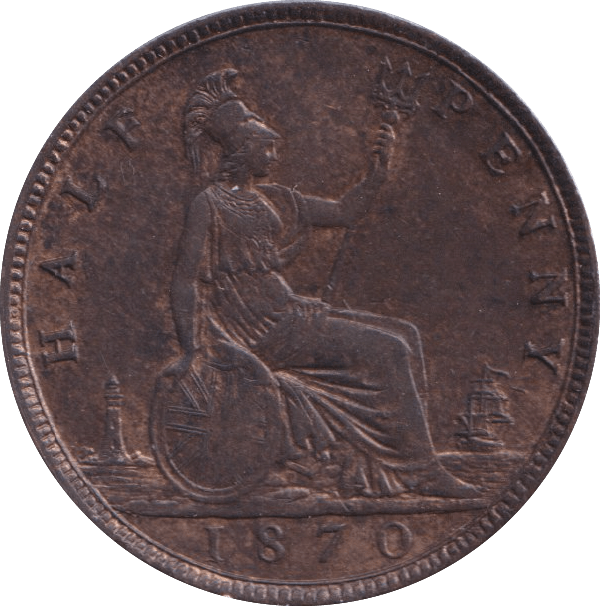 1870 HALFPENNY ( UNC ) - Halfpenny - Cambridgeshire Coins