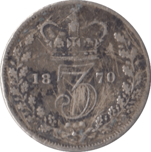 1870 SILVER THREEPENCE ( FAIR ) - Threepence - Cambridgeshire Coins