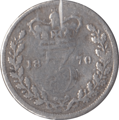 1870 SILVER THREEPENCE ( FAIR ) - Threepence - Cambridgeshire Coins