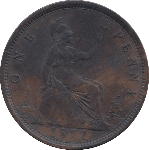 1871 QUEEN VICTORIA PENNY RARE ( GVF ) - Penny - Cambridgeshire Coins