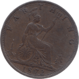 1872 FARTHING ( AUNC ) 23 - Farthing - Cambridgeshire Coins