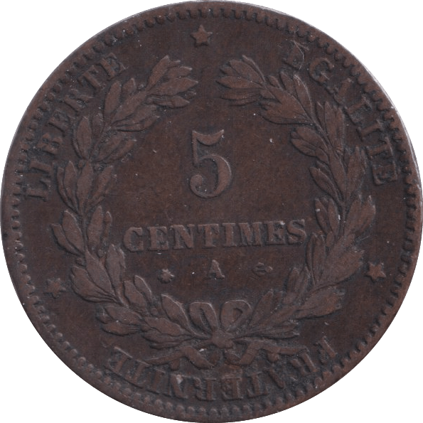 1872 FRANCE 5 CENTIMES - WORLD COINS - Cambridgeshire Coins