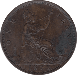 1872 PENNY ( AUNC ) 5 - Penny - Cambridgeshire Coins