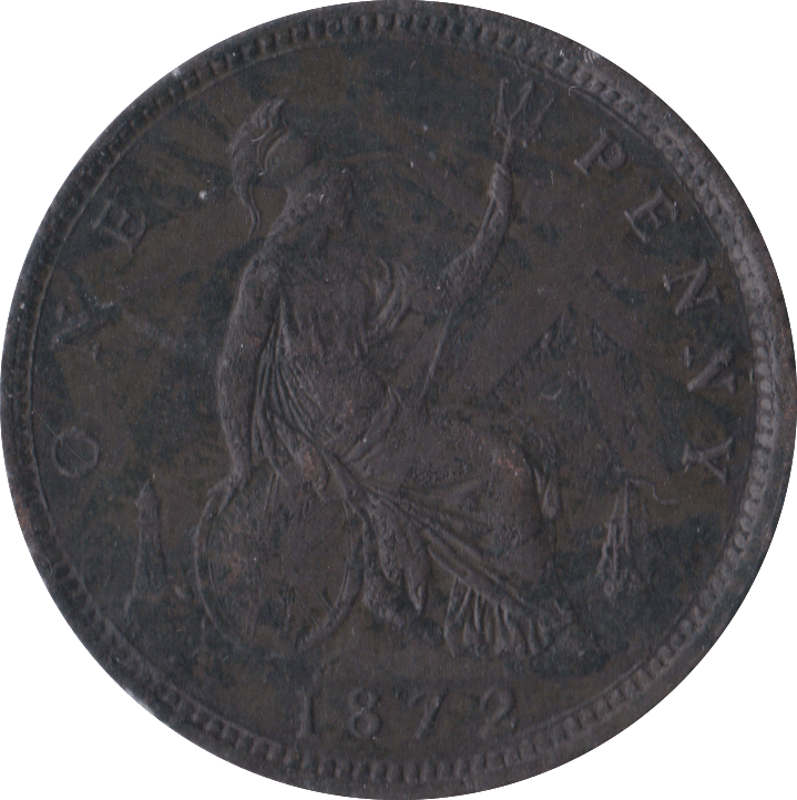 1872 PENNY ( VF ) - Penny - Cambridgeshire Coins