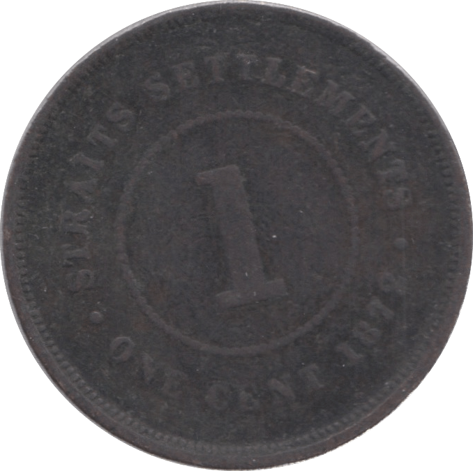 1872 STRAIT SETTLEMENTS ONE CENT - WORLD COINS - Cambridgeshire Coins