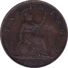 1873 FARTHING ( AUNC ) - Farthing - Cambridgeshire Coins