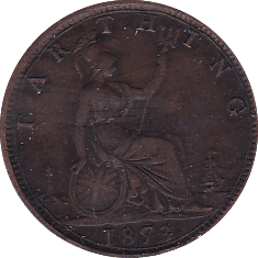 1873 FARTHING ( EF ) - Farthing - Cambridgeshire Coins