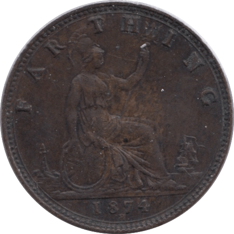 1874 FARTHING ( EF ) H - Farthing - Cambridgeshire Coins