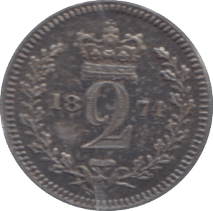 1874 MAUNDY TWOPENCE ( BU ) - Maundy Coins - Cambridgeshire Coins