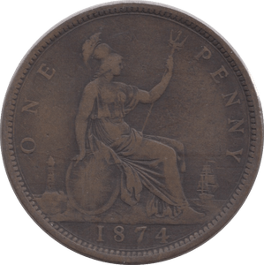 1874 PENNY ( FINE ) - Penny - Cambridgeshire Coins