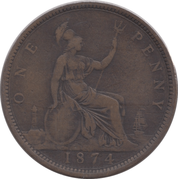 1874 PENNY ( FINE ) - Penny - Cambridgeshire Coins