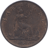 1875 FARTHING ( UNC ) H - Farthing - Cambridgeshire Coins