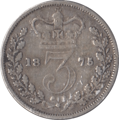 1875 SILVER THREEPENCE ( FINE ) - Threepence - Cambridgeshire Coins