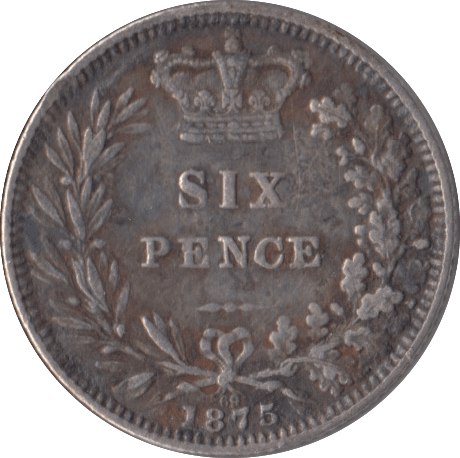 1875 SIXPENCE ( GF ) DIE 69 - Sixpence - Cambridgeshire Coins