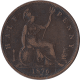 1876 HALFPENNY ( NF ) H - Halfpenny - Cambridgeshire Coins