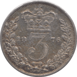 1876 MAUNDY THREEPENCE ( EF ) - Maundy Coins - Cambridgeshire Coins