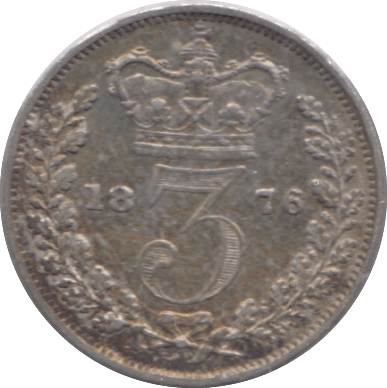 1876 MAUNDY THREEPENCE ( EF ) - Maundy Coins - Cambridgeshire Coins